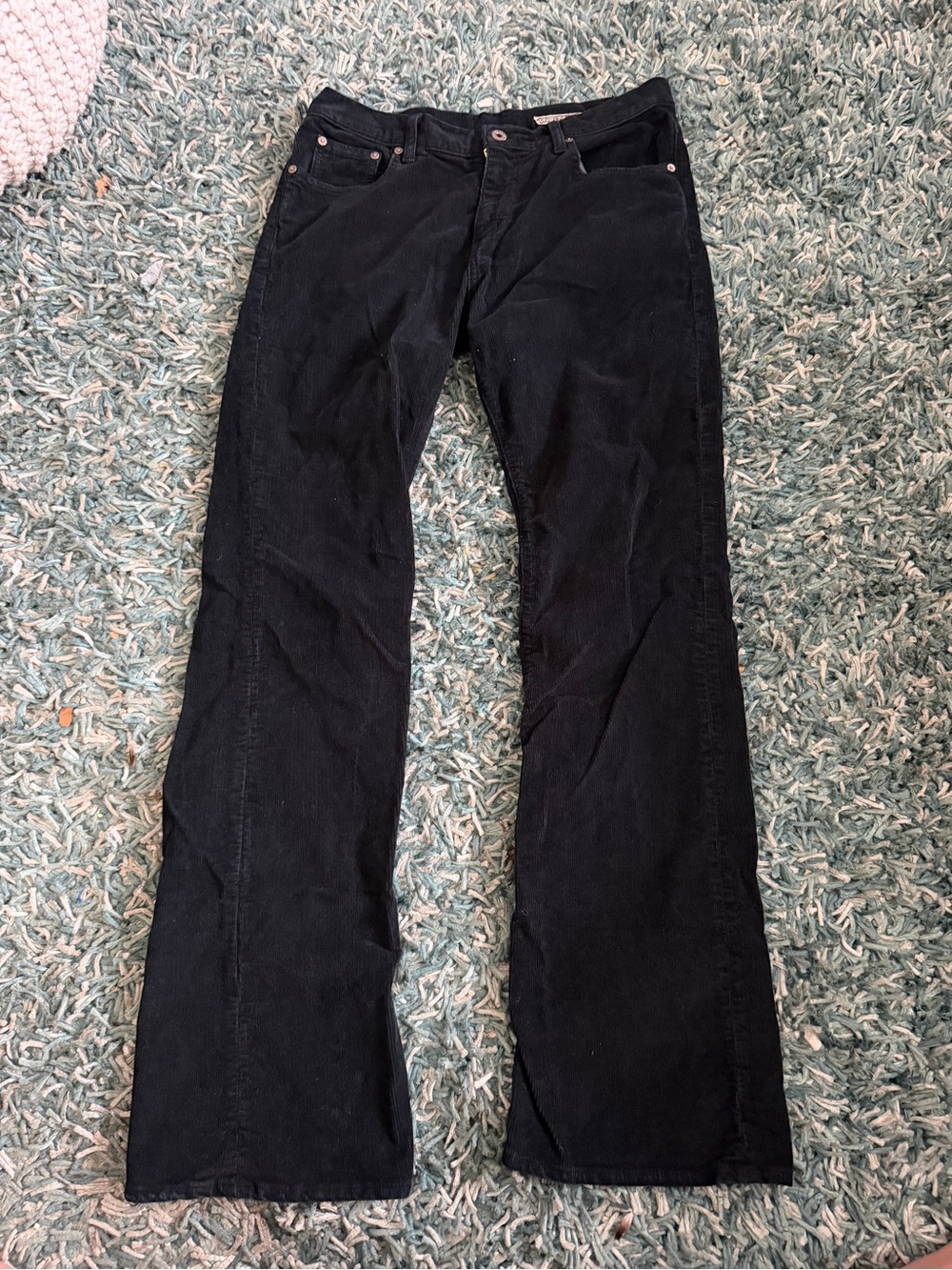 Chip & Pepper Black Corduroy Flare Pants Low Rise Y2K Size 31 *flaw